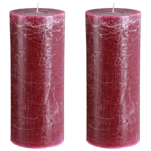 Artículo Velas de pilar coloreadas mediante velas Berry 85×200mm 2 piezas