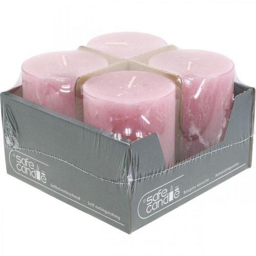 Artículo Velas lisas vela rustica rosa viejo 80×110mm 4uds