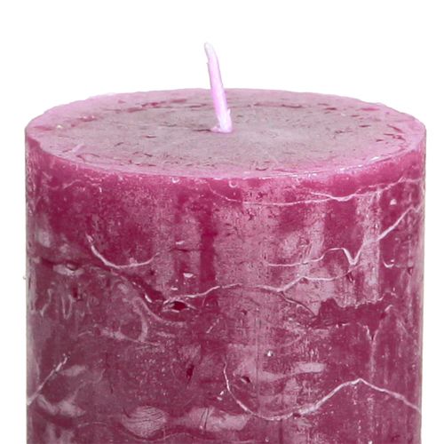 Artículo Velas de pilar lisas Velas Berry violeta 50×100cm 4 piezas