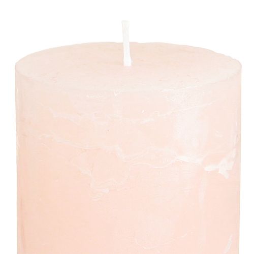 Artículo Velas de pilar velas rosa claro de color liso rosa 60×100mm 4ud