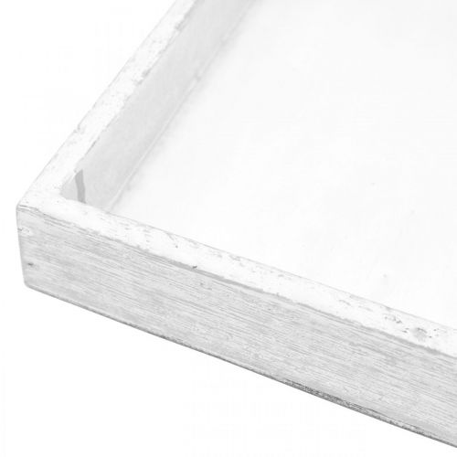 Caja decorativa cuadrada en blanco vintage Katas