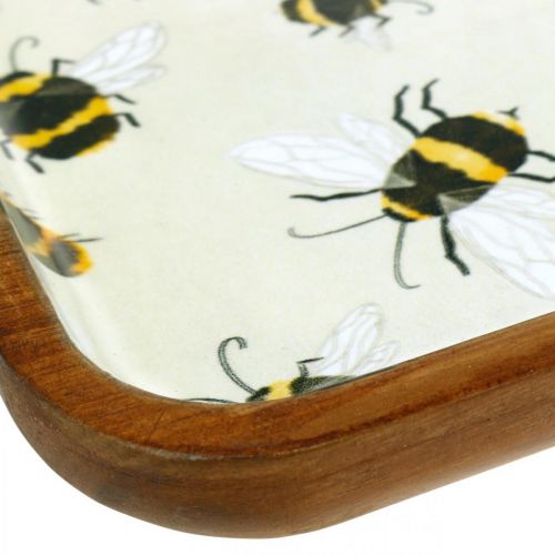 Artículo Bandeja decorativa madera abejas cuadradas bandeja decoración verano 35×23,5×2cm