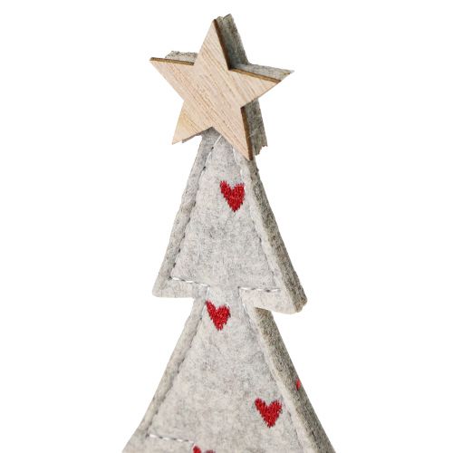 Artículo Decoración para árbol de Navidad fieltro estrella corazón beige rojo Al. 21 cm 4 piezas