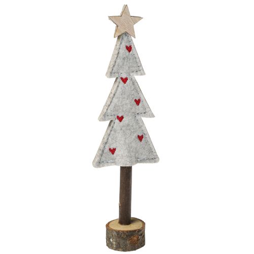 Artículo Decoración para árbol de Navidad fieltro estrella corazón beige rojo Al. 21 cm 4 piezas