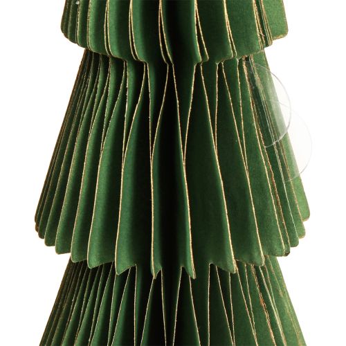 Artículo Árbol de Navidad papel alveolar Navidad verde dorado H30cm 2 piezas