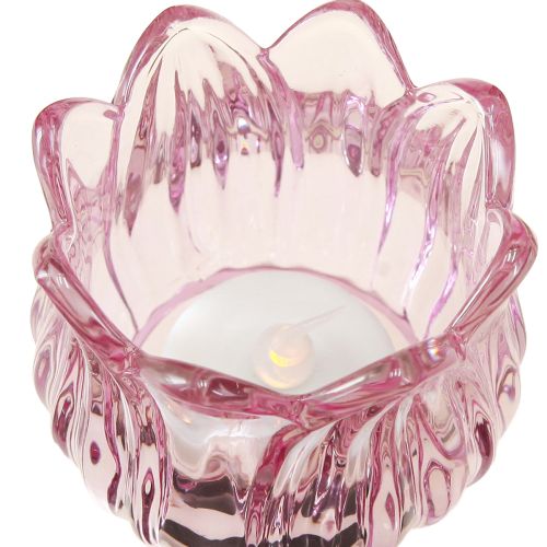 Artículo Candelita de cristal farolillo de flores de cristal 3 colores Ø7cm H7cm 6ud