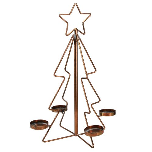 Portavelas árbol de Navidad decoración de mesa bronce Ø27cm H38cm