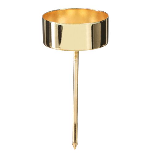 Floristik24 Portavelas para enchufar metal dorado Al.9cm 8 piezas