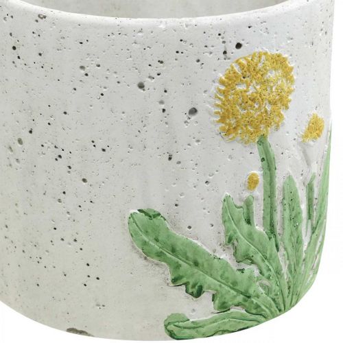 Artículo Jardinera hormigón diente de león verano decoración maceta Ø12.5cm H11cm 3pcs