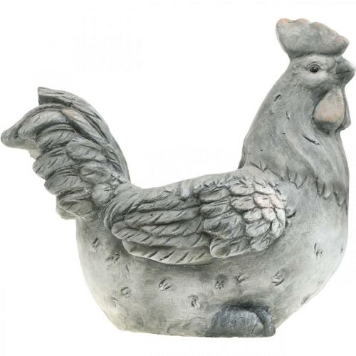 Artículo Pollo para plantar, decoración de Pascua, maceta, primavera, pollo decorativo aspecto cemento H30cm