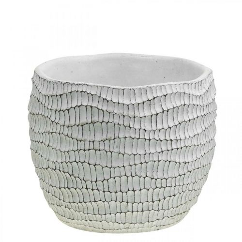 Macetero hormigón blanco vintage panal maceta decorativa H15cm Ø15cm