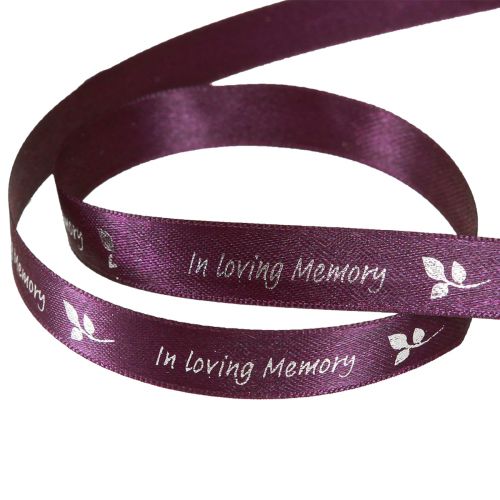 Artículo Cinta de luto en plata violeta en memoria amorosa 15 mm 25 m