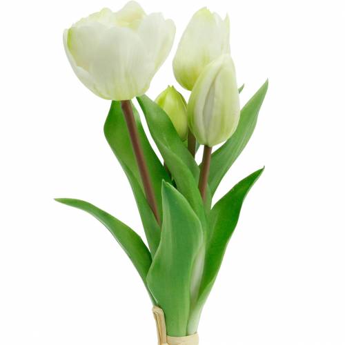 Floristik24.es Ramo de tulipanes artificiales Flores de seda Tulipanes  Toque real Blanco - comprar barato en línea