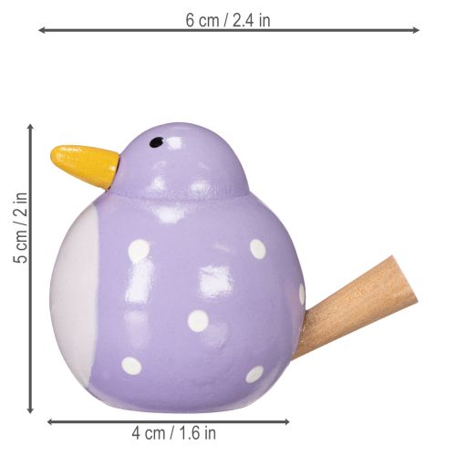 Artículo Figura decorativa de pájaro, diseño lindo y colorido para el salón, 6cm, 6 piezas