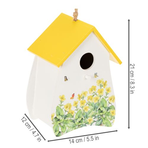 Artículo Casita para pájaros decorativa con estampado floral para uso en interiores y balcones, 21 cm
