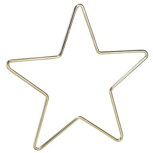 Floristik24 Decoración navideña colgante de estrella de metal dorado Ø15cm 6 piezas