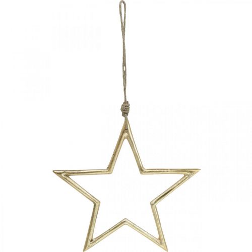 Artículo Adorno navideño estrella, Adorno adviento, colgante estrella Dorado B24.5cm