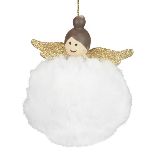 Artículo Decoración del árbol de Navidad Ángel de Navidad rosa blanco H8cm 2 piezas