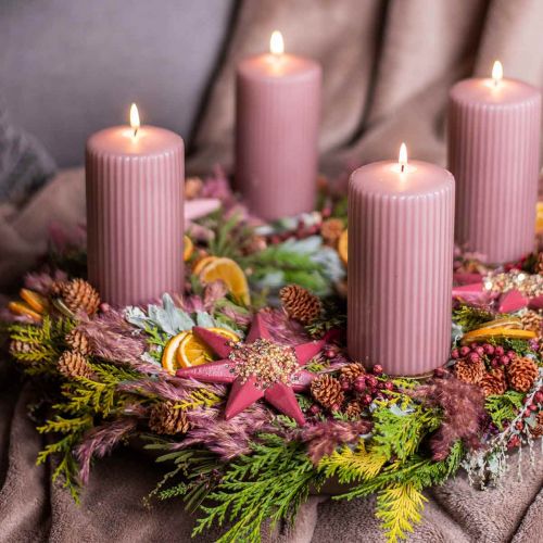 Artículo Colgante navideño estrella decorativa para colgar Burdeos 4 piezas