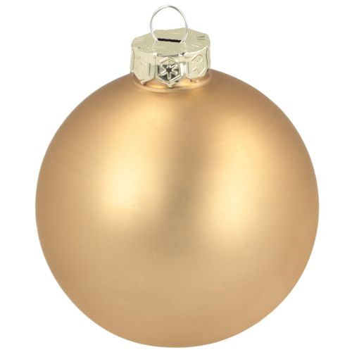 Artículo Bolas navideñas de cristal mate y brillante en dorado y rosa, 7,5 cm, 12 unidades