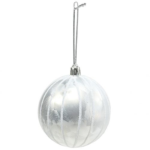 Bola de Navidad plástico blanco Ø8cm 2pcs