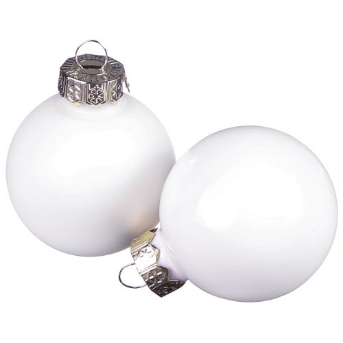 Bolas navideñas cristal blanco esmaltado mate Ø4cm 24uds