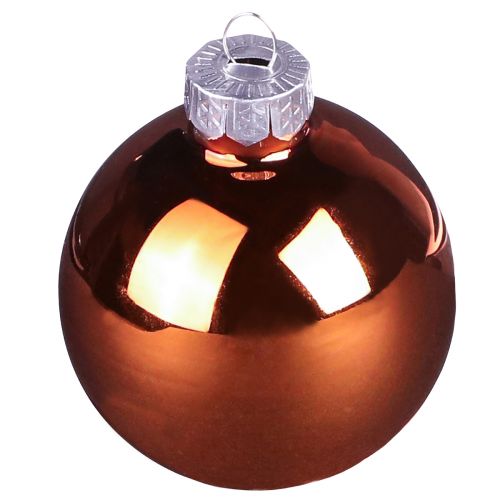 Artículo Bolas navideñas bolas de árbol marrón dorado vidrio Ø6cm 24 piezas