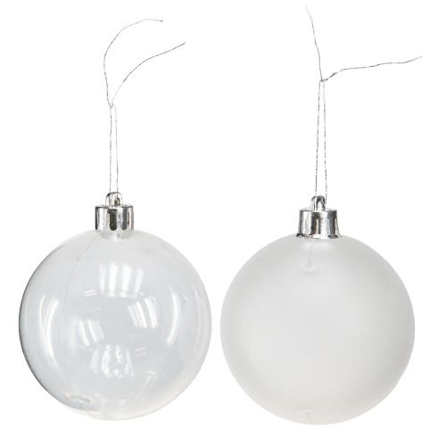 Artículo Bolas navideñas plástico transparente lechoso Ø70mm 36ud