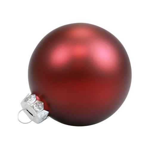 Artículo Bolas navideñas de cristal bolas para árboles de Navidad Burdeos Ø7,5cm 14 piezas