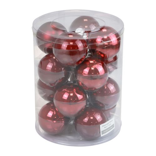 Artículo Bolas navideñas de cristal bolas para árboles de Navidad Burdeos Ø7,5cm 14 piezas