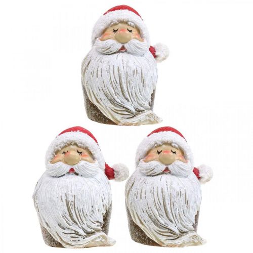 Artículo Decoración de mesa de Papá Noel Decoración de ventana de Papá Noel H8cm 3 piezas