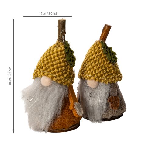 Artículo Conjunto de figuras de gnomos con gorro de punto y bellota, 10 cm, 6 piezas.