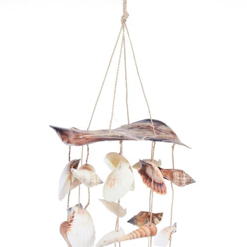 Artículo Campana de viento decorativa con forma de concha para colgar Al 80 cm