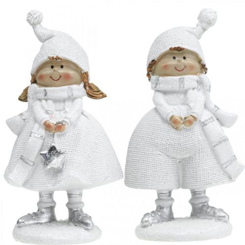 Artículo Figuras infantiles de invierno Decoración navideña de invierno H17cm juego de 2