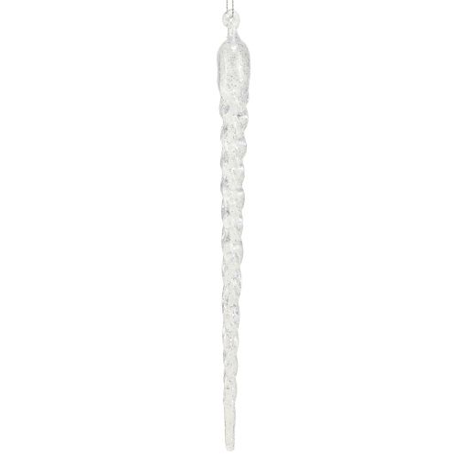 Floristik24 Carámbanos de decoración invernal para colgar plata transparente 28cm 3ud