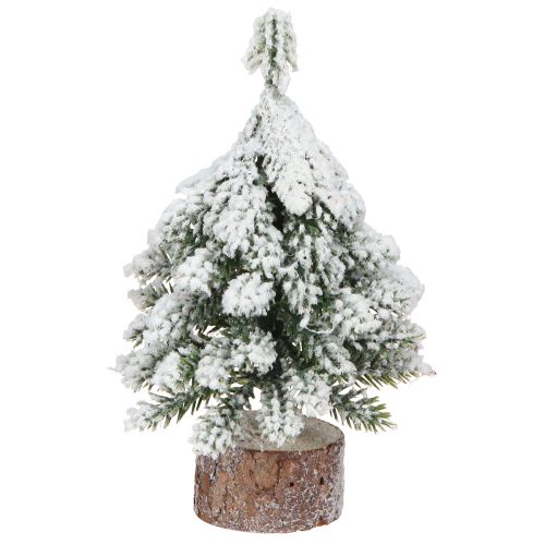 Decoración de invierno Árbol de Navidad en verde blanco Ø7cm H14cm 4ud