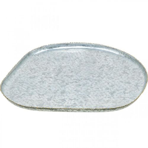 Artículo Bandeja decorativa, bandeja de metal, bandeja de zinc, aspecto antiguo, 39,5 cm