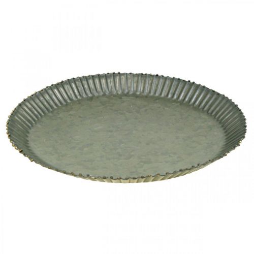 Artículo Plato decorativo placa de zinc placa de metal oro antracita Ø20,5cm