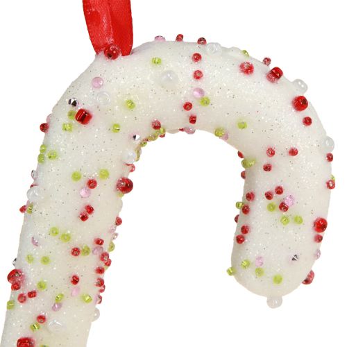 Artículo Adorno de bastón de caramelo para colgar en blanco, colorido, Al 20 cm, 6 piezas