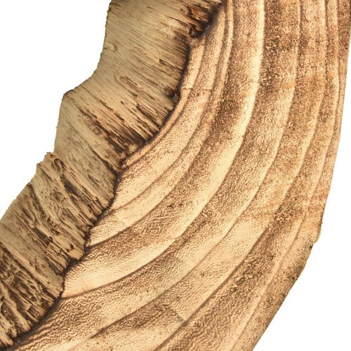 Artículo Anillo rústico de madera sobre soporte - Veta de madera natural, 54 cm - Escultura única para un ambiente elegante