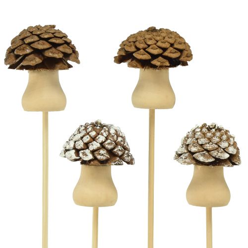 Tapón de flores cono de seta decorativo Adviento 4,5 cm 12 piezas