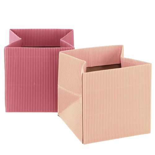 Macetero flor bolso rosa salmón 12cmx12cm 6uds