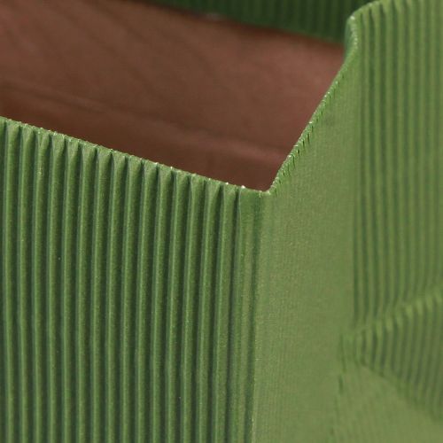 Artículo Macetero papel acanalado verde oliva 12cm 6uds