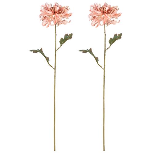 Artículo Crisantemos Rosa Salmón Artificial Ø13cm L72cm 2ud