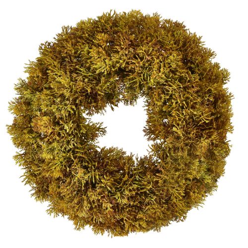 Artículo Corona decorativa de musgo artificial con colgador marrón verde Ø30cm