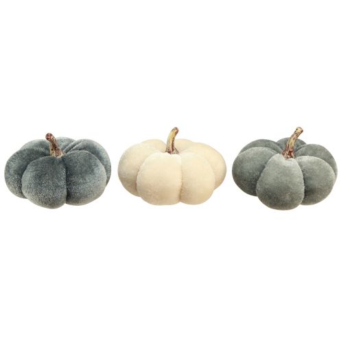 Artículo Tela Decorativa Calabazas Aterciopelada Crema Gris Otoño Ø7cm 9uds