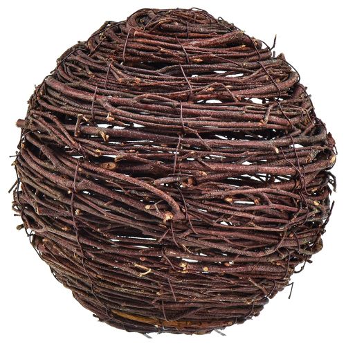 Bola decorativa de enredaderas, marrón natural, 20 cm de diámetro