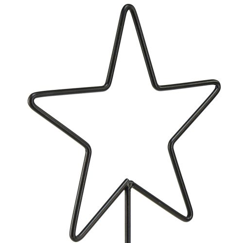 Artículo Portavelas decorativos en forma de estrella sobre base de madera - juego de 3 - negro y natural, 40 cm - elegante decoración de mesa