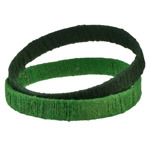 Artículo Anillo decorativo lazo decorativo de yute verde verde oscuro 4cm Ø30cm 2ud