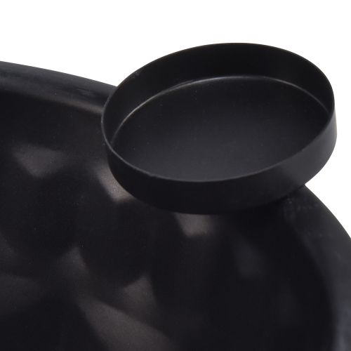 Artículo Cuenco decorativo de metal en negro – Diseño Gugelhupf, 26 cm – Elegante portavelas para un ambiente acogedor